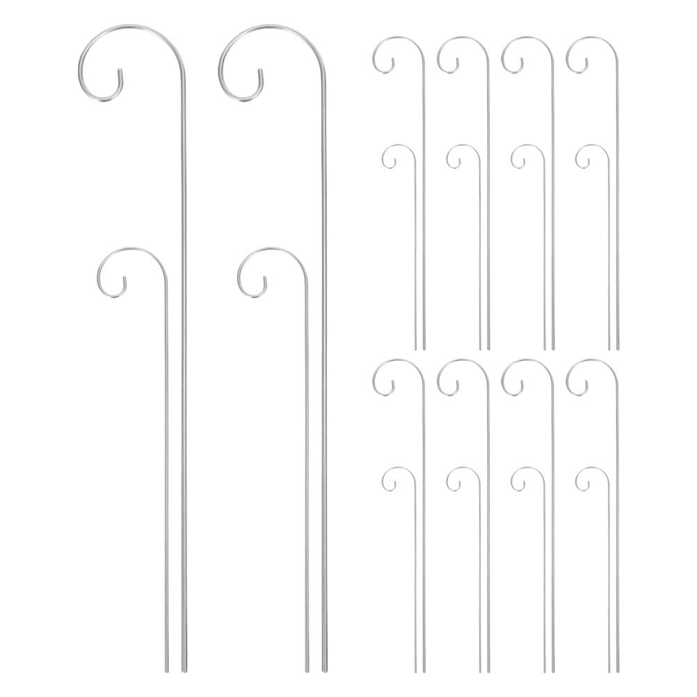 VICASKY 10PCS 30cm+10PCS 40cm Silberne Haken Für Pflanzenetiketten: Markierung Für Gemüsegarten Meta