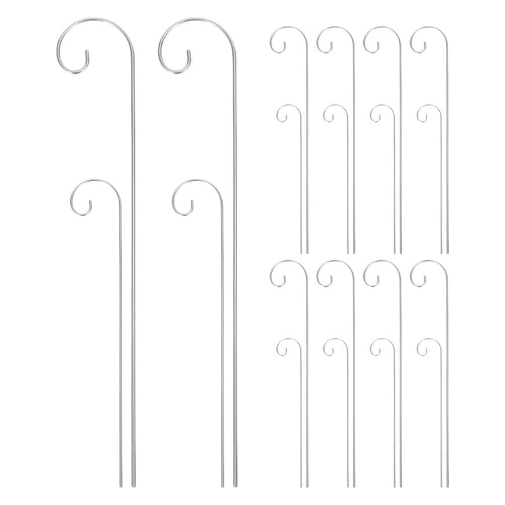 VICASKY 10PCS 30cm+10PCS 40cm Silberne Haken Für Pflanzenetiketten: Markierung Für Gemüsegarten Meta