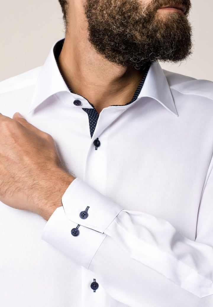ETERNA Male Pinpoint Oxford Hemd MODERN FIT 38 Weiss, 38 Weiß