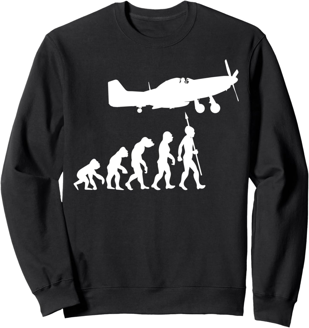 Flugzeug Piloten Fliegen Flieger Evolution Motorflugzeug Sweatshirt