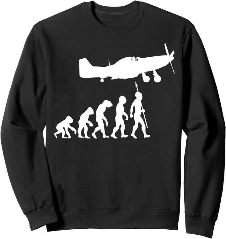 Flugzeug Piloten Fliegen Flieger Evolution Motorflugzeug Sweatshirt