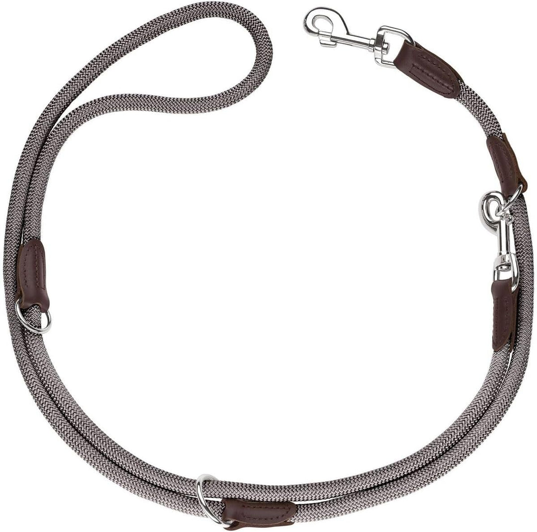 HUNTER Verstellbare Hundeführleine FREESTYLE, Farbe: grau, robust & wetterfest, 3-fach verstellbar,