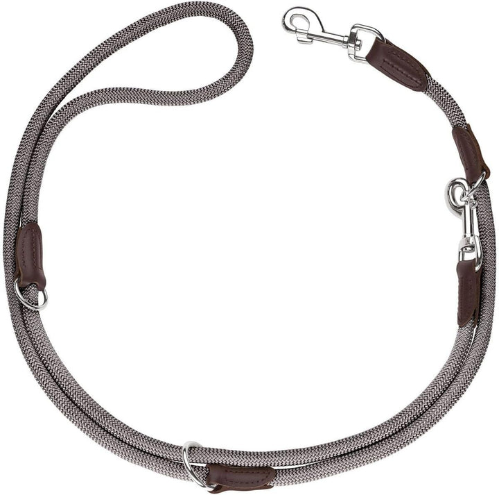 HUNTER Verstellbare Hundeführleine FREESTYLE, Farbe: grau, robust & wetterfest, 3-fach verstellbar,