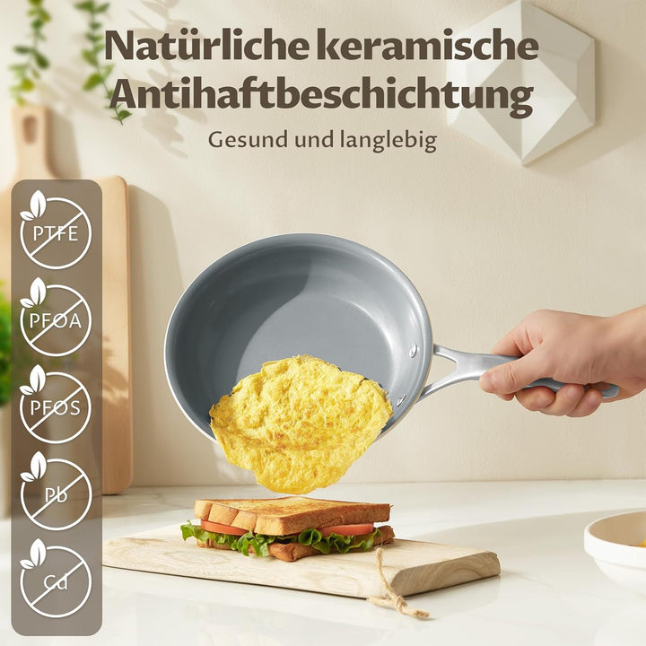 BLAZANT Keramik Bratpfanne 28cm Antihaft, PFAS-frei Gesunde Pfanne für Induktion & Alle Herdarten, E