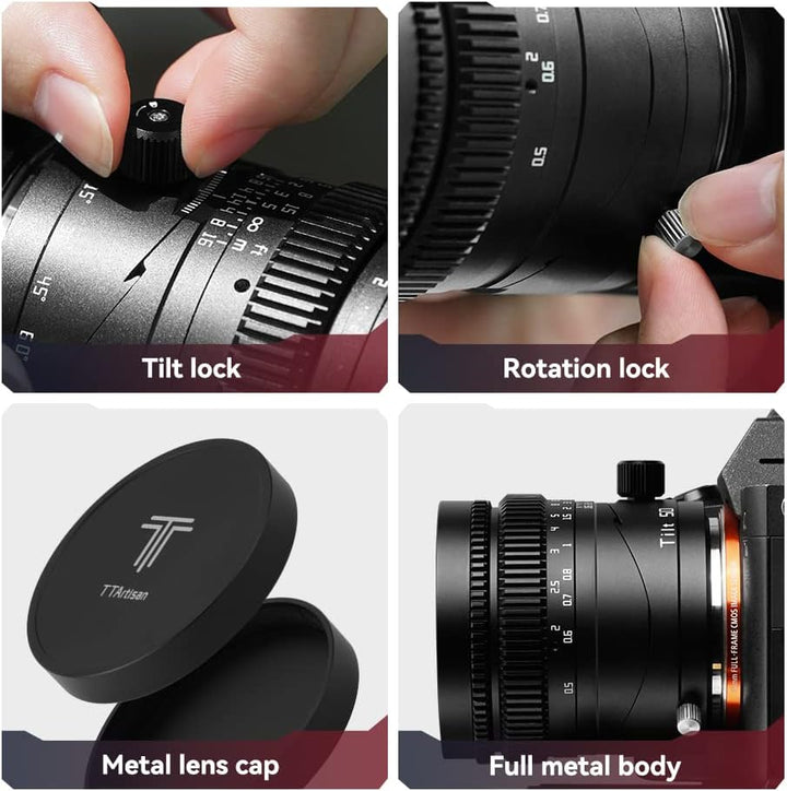 TTartisan 50mm F1.4 Tilt-Objektiv, kompatibel mit Canon RF-Mount spiegellosen Vollformatkameras EOS-