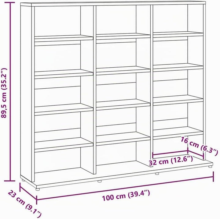 vidaXL CD Regal, Schrank mit viel Stauraum, Ablage für Wohnzimmer, Standregal Aktenregal Büroregal M