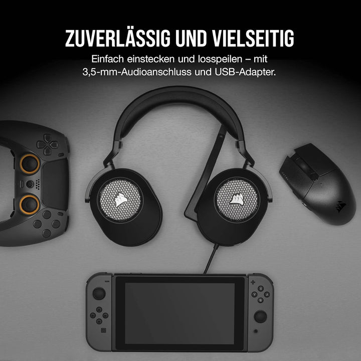 CORSAIR HS65 SURROUND Multiplattform Kabelgebundenes Gaming-Headset - Dolby 7.1 Surround Sound - Son