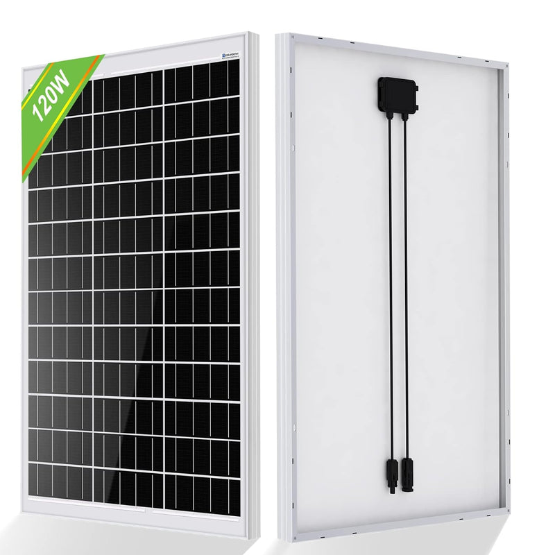 ECO-WORTHY 120 Watt Solarmodul mit Monokristallines, Hocheffizientes Aluminiumrahmen Solarpanel, Sol