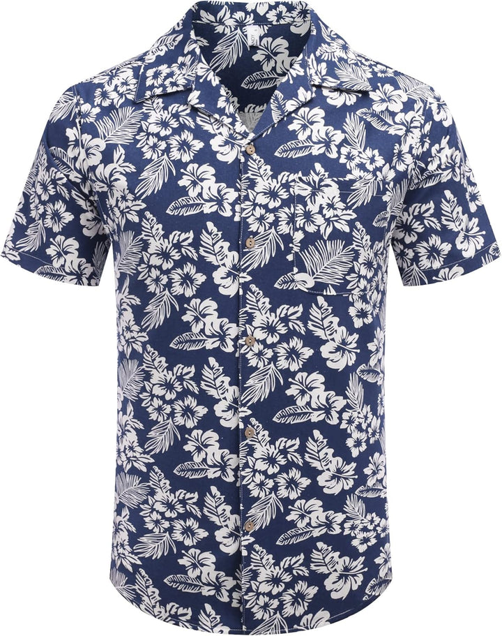 COOFANDY Leinenhemd Herren Hemd Sommer Kurzarm Herrenhemd Freizeit Sommer Hemden Einfarbig Basic Bea