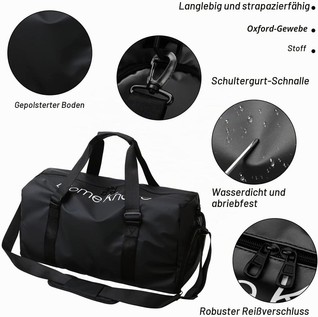 Sporttaschen Herren, Sporttasche Damen, mit Schuhfach und Nassfach, Reisetasche und Handtaschen, Tra