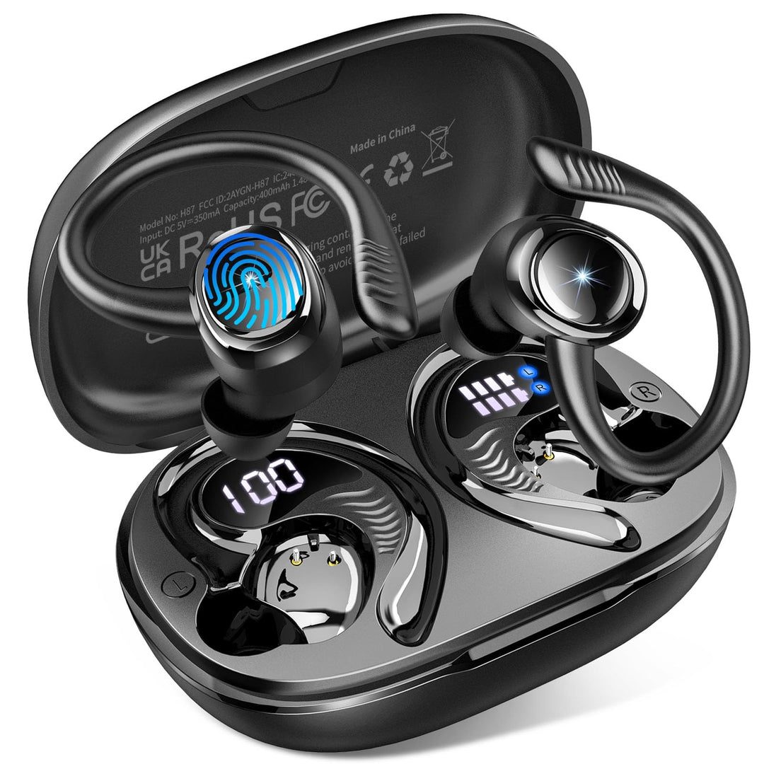 Bluetooth 5.4 Kopfhörer Sport, 2026 Neu In Ear Kopfhörer Kabellos Bluetoothmit 4 ENC Mic/6D Stereo,