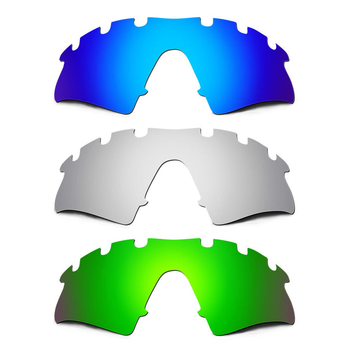 HKUCO Plus Mens Replacement Lenses For Oakley M2-Vented Blue/Titanium/Emerald Green Sunglasses