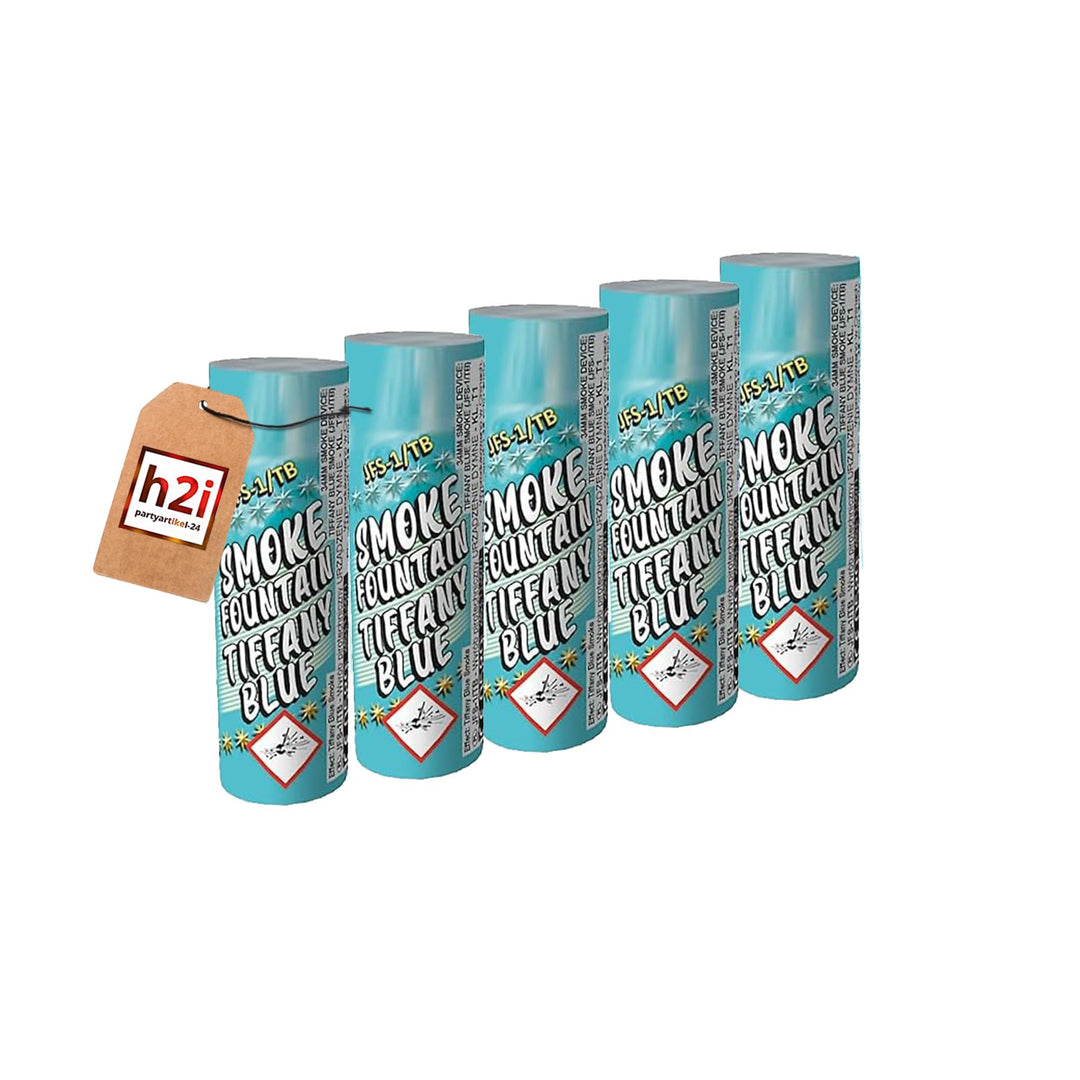 Rauch Vulkanfontäne | 5 Stück | Tiffany Blau | Time 40 sek | Smoke Tube Rauchfackel Rauchtopf Rauchg