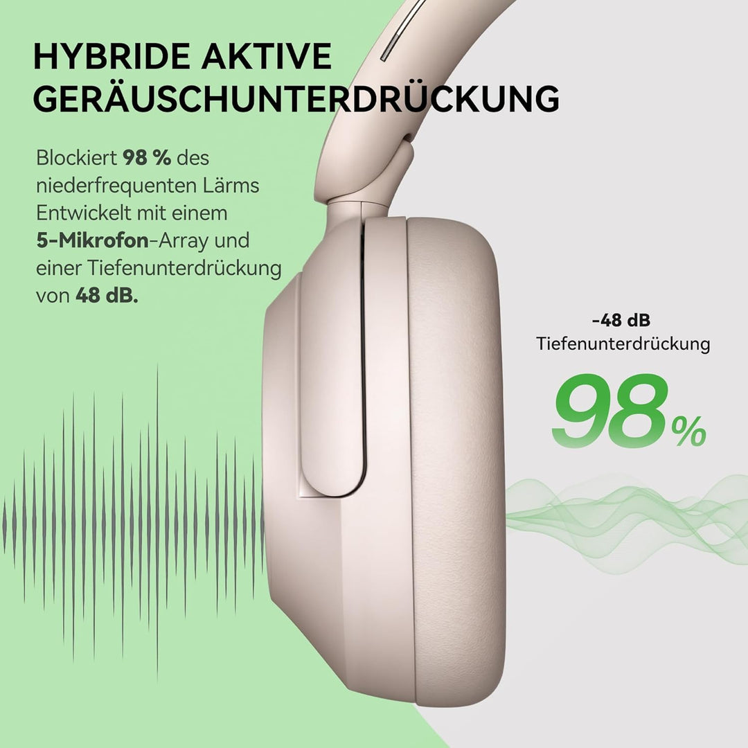OneOdio Focus A6 Hybrid Active Noise Cancelling Kopfhörer – 75h Spielzeit, LDAC Hi-Res Sound, Blueto