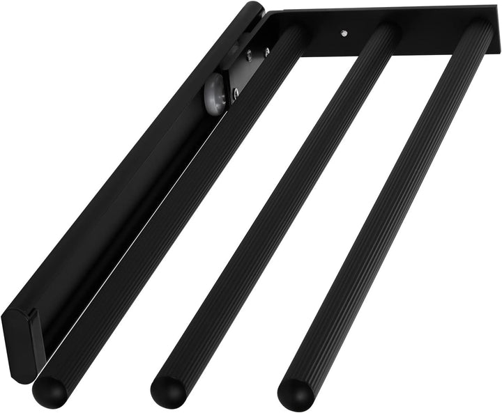 SOTECH Aluminium Handtuchhalter TED 3-armig schwarz matt (450-730 mm, ausziehbar, drehbar) Teleskop-