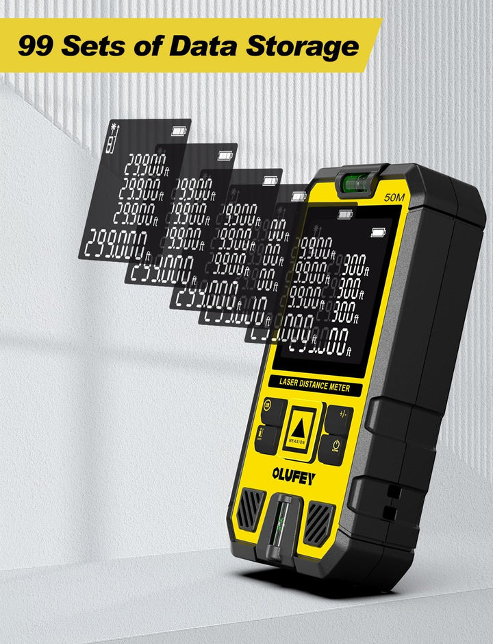 Laser Entfernungsmesser 50m, Digitales Laser Entfernungsmesse mit LCD Hintergrundbeleuchtung, Mehrer