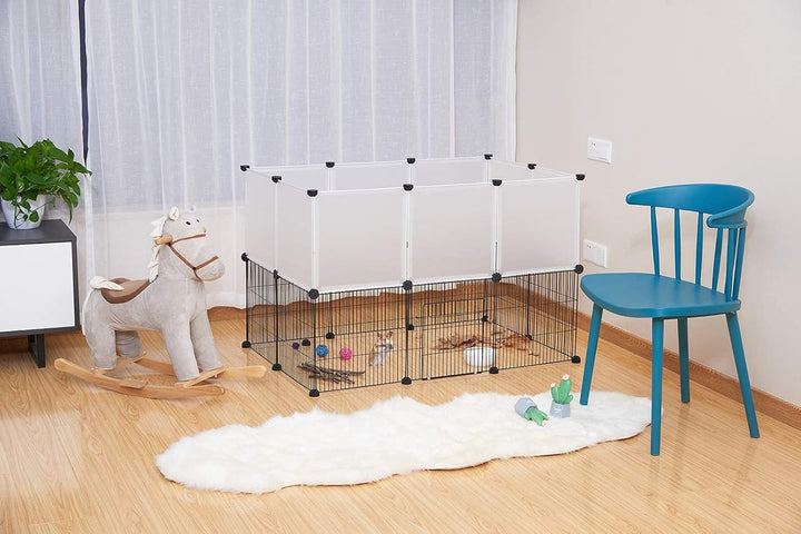 EUGAD Freigehege für Kaninchen, Meerschweinchen Gehege, Welpenauslauf Kleintiergehege inkl. Tür, Fre