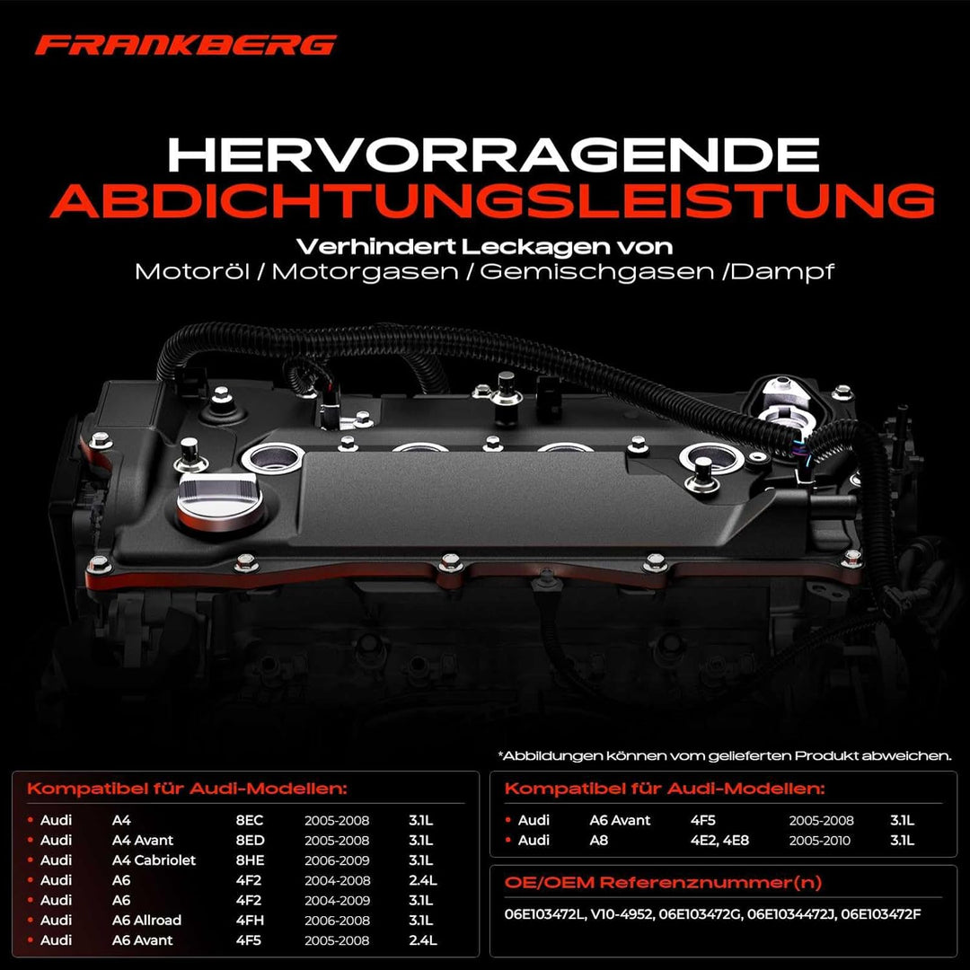 Ventildeckel Zylinderkopfhaube für A4 8EC A4 Avant 8ED A6 4F2 A6 Allroad 4FH A6 Avant 4F5 A8 2.4L 3.