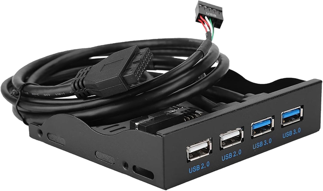 ASHATA USB 3.0 Frontpanel Adapter - Hochgeschwindigkeits-Multifunktions-Hub Mit 4 Ports (USB 3.0 + 2