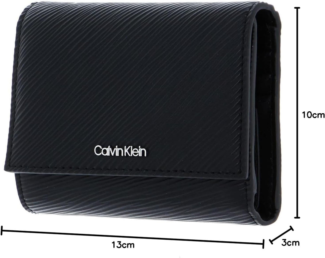 Calvin Klein Damen Elevated Trifold Md Saffiano Geldbörsen, Ck Schwarz