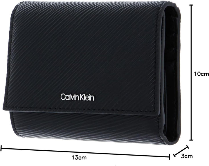 Calvin Klein Damen Elevated Trifold Md Saffiano Geldbörsen, Ck Schwarz