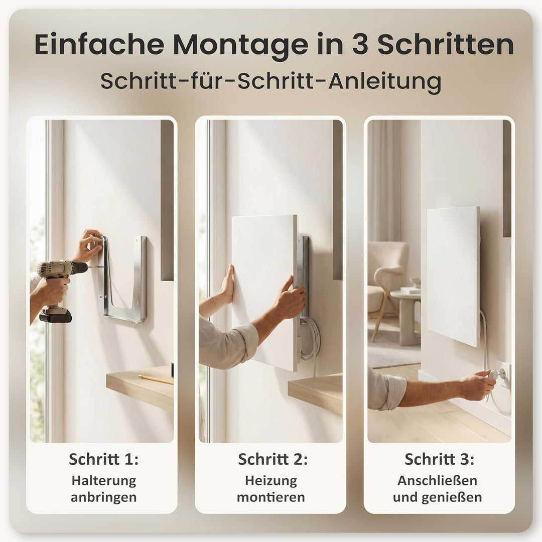 AUROM Infrarotheizung – Infrarotheizung Wandmontage &amp; Deckenmontage – Infrarot Wandheizung aus Metal