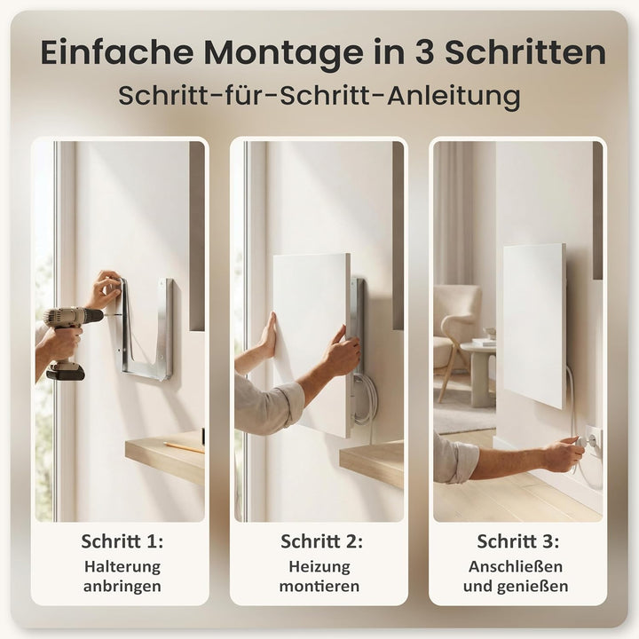 AUROM Infrarotheizung – Infrarotheizung Wandmontage &amp; Deckenmontage – Infrarot Wandheizung aus Metal
