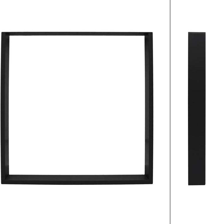 2X Tischbeine aus Vierkantprofilen, 90 x 72 cm, Schwarz, pulverbeschichtete Stahl, Industriedesign,