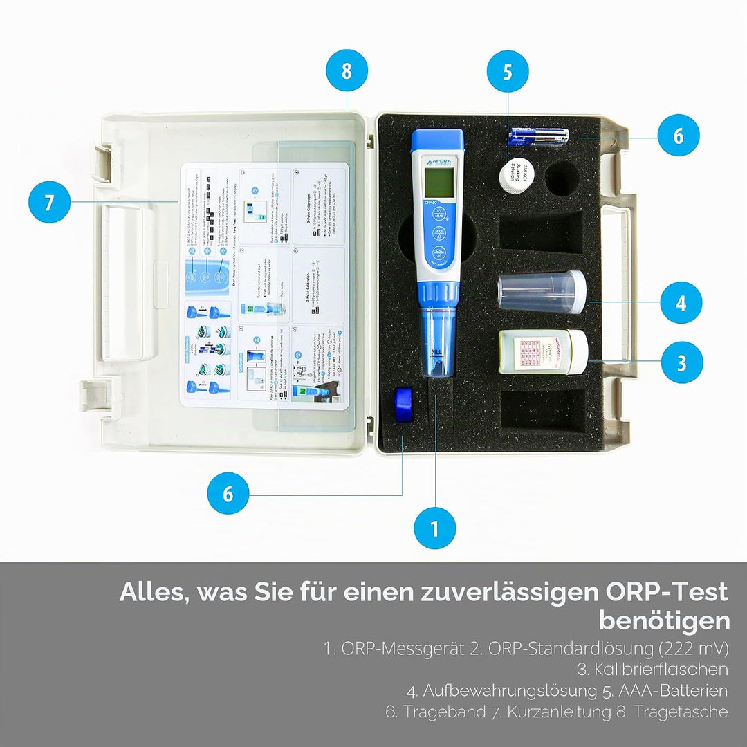 Apera Instruments ORP60 Premuim ORP-Messgerät (Redoxpotenzial Messung, ±1 mV/0,2 % Genauigkeit, Mess