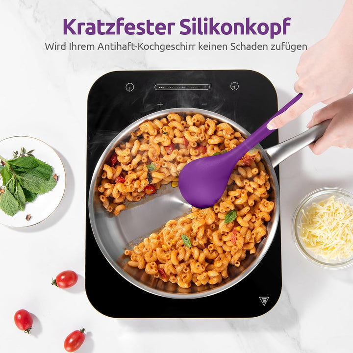 U-Taste 5 Stück Silikon Küchenhelfer, 315℃ hitzebeständiger, Lila | Kochutensilien, antihaftbeschich