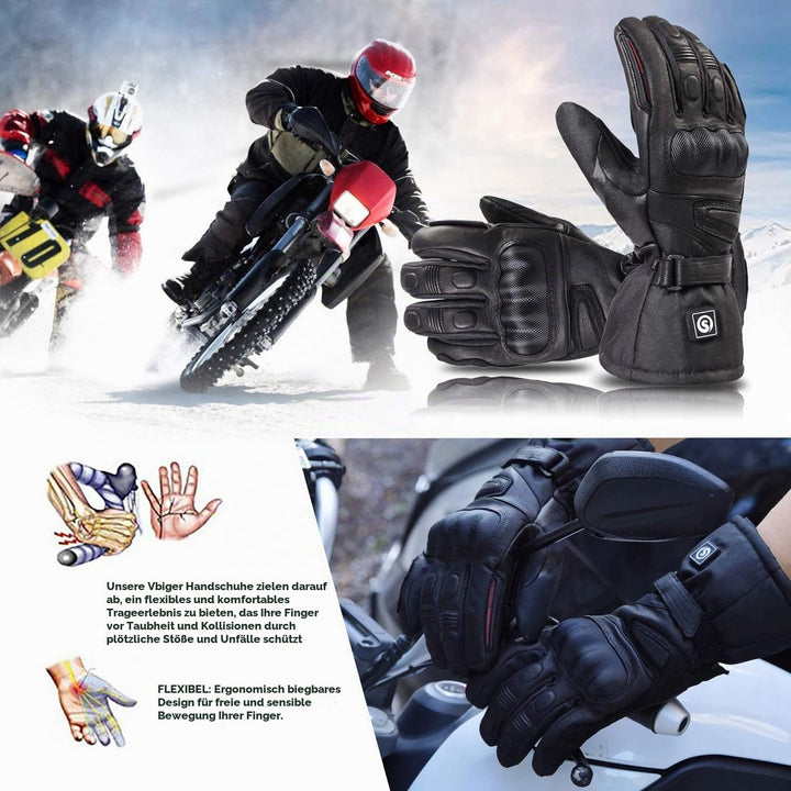 day wolf Beheizte Motorradhandschuhe, IPX66, wasserdicht, Touchscreen, 7,4 V, 2200 mAh, elektrisch,