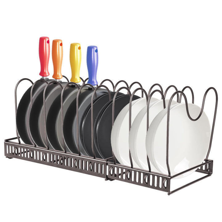 homewell Topfdeckelhalter, Abtropfgestell aus Metall für Töpfe, Pfannen und Deckel aus schwerem Meta