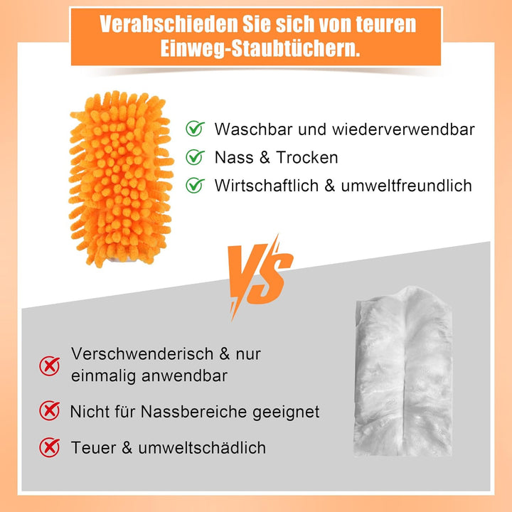 9 Stück Staubwedel Waschbar Für Swiffer Duster Staubmagnet Nachfüllpack, 360°Für Swiffer Staubmagnet