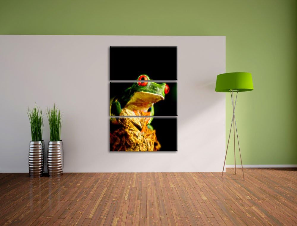 Dark Eulen Kauz Orange Augen Spezial 3-Teiler Leinwandbild 120x80 Bild auf Leinwand, XXL riesige Bil