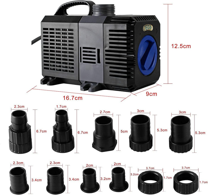 everfarel Eco Teichpumpe Pumpe Bachlaufpumpe 20W CTP (3600l/h) Wasserpumpe 3600 L/H, 3600 L/H