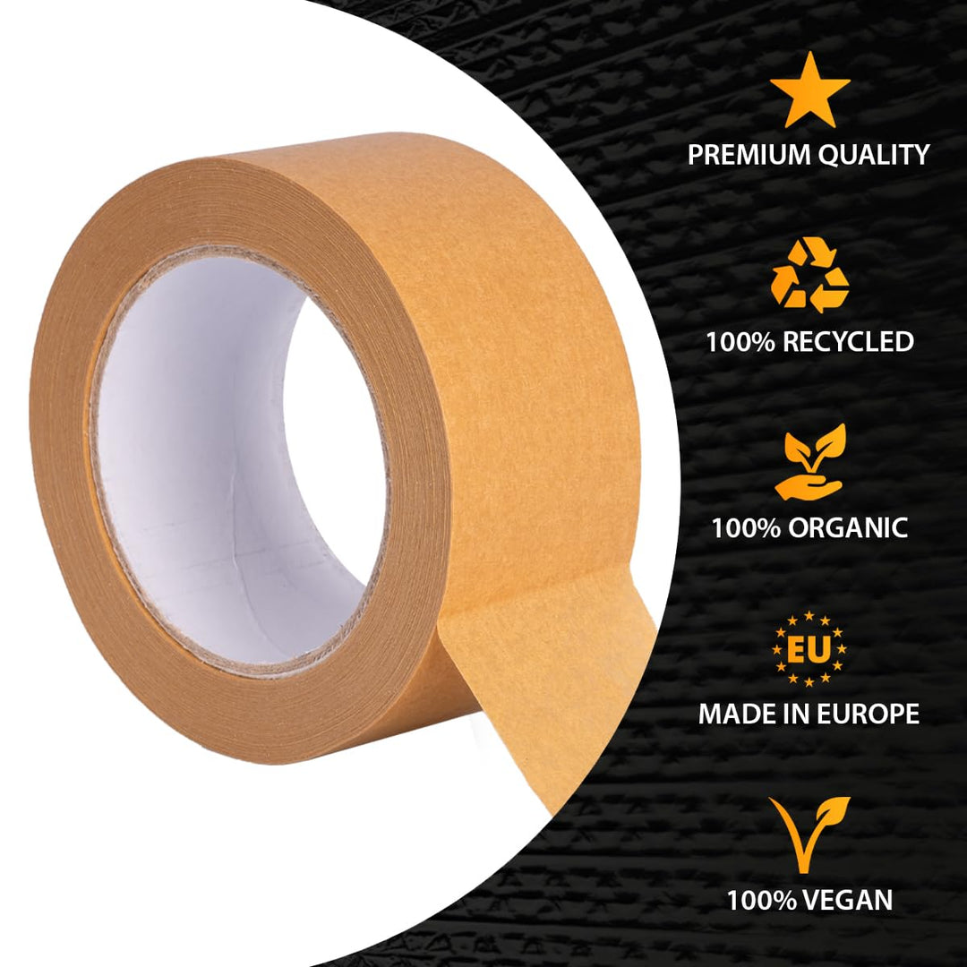 verpacking 10 Rollen Papierklebeband Paketband aus Papier Klebeband 50 m leise abrollend Packband 10