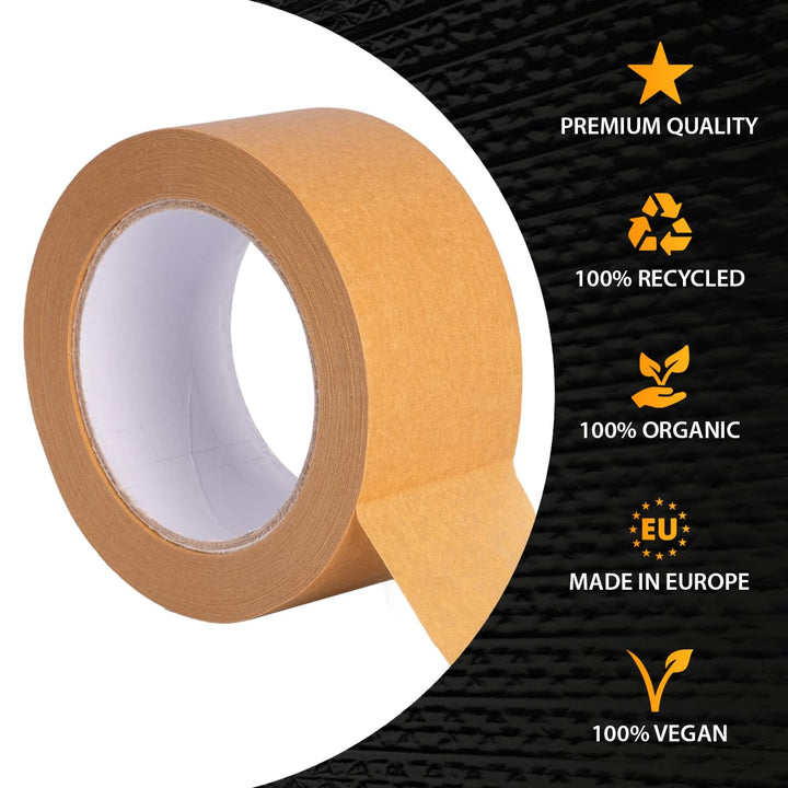 verpacking 10 Rollen Papierklebeband Paketband aus Papier Klebeband 50 m leise abrollend Packband 10