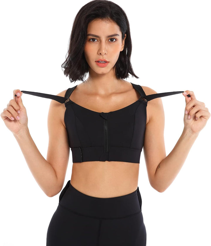 Sport BH Damen Yoga Fitness Ohne Bügel Bustier Bra Top Workout Starker Halt Gepolsterter Gekreuzter