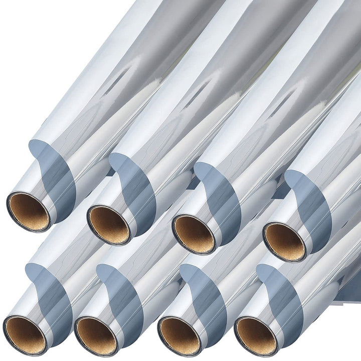 infactory Schutzfolie: 8er-Set Isolier-Spiegelfolie, selbstklebend, Sicht-/UV-Schutz,60x200cm (Spieg
