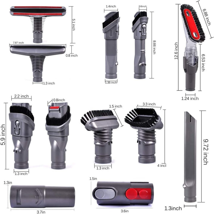 KEEPOW Zubehör Set Bürste für Dyson V7 V8 V10 V11 V15 SV10 SV11, Düse Bodendüse Ersatz Kit für Dyson