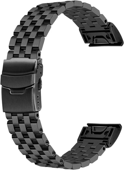 YISIWERA Edelstahlbänder Compatible for Garmin Fenix 6X/6X Pro/5X/5X Plus/3/3 HR/Saphir/D2/Foretrek