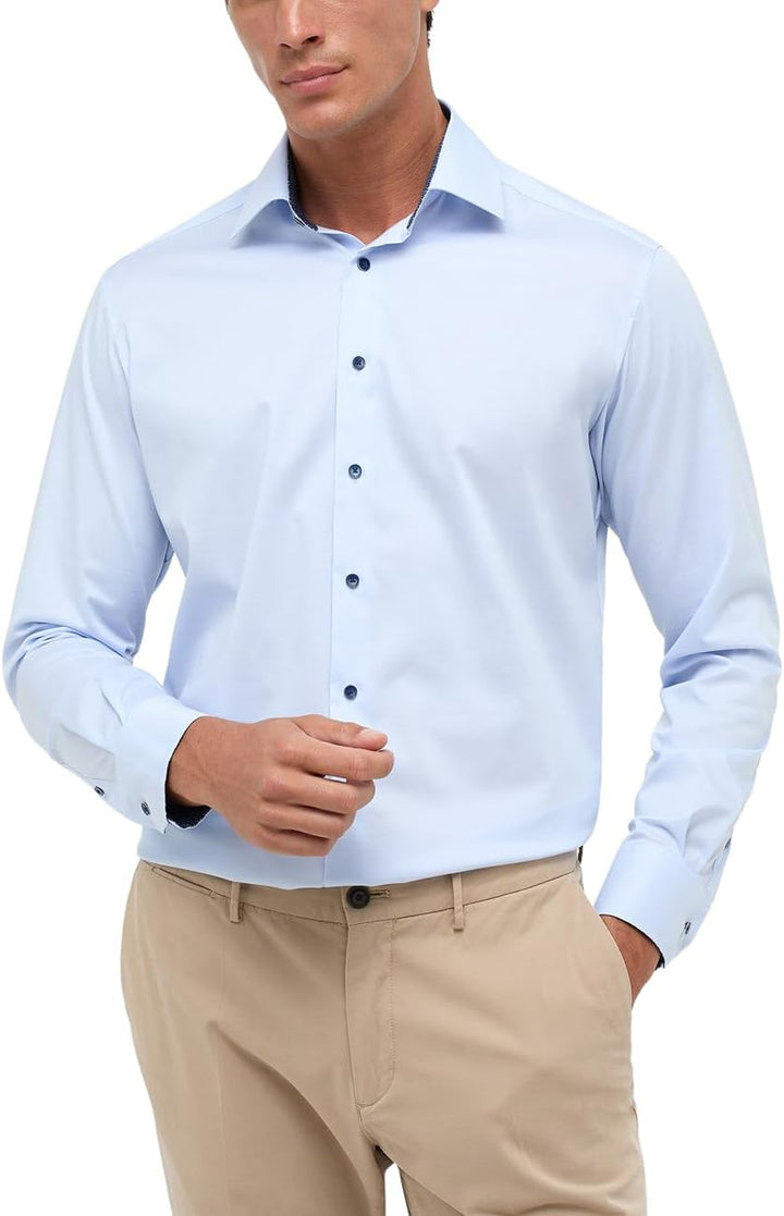 ETERNA Herren Performance Shirt MODERN FIT 46 Hellblau, 46 Hellblau