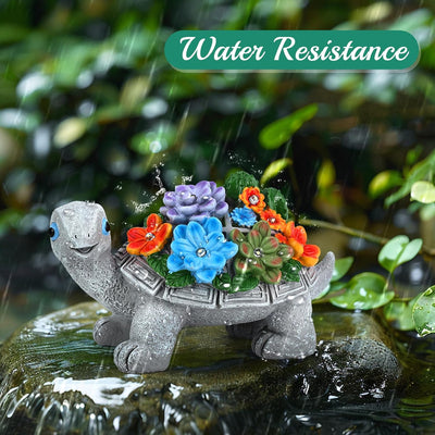 Linkax Geschenke für Frauen Mama, Solar Gartenfiguren Schildkröte Gartendeko für Draussen, mit 7 LED