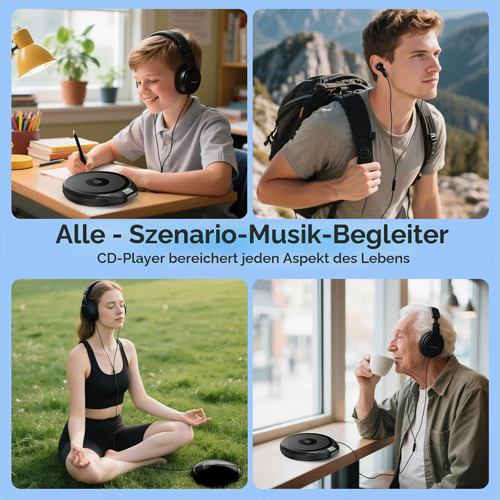 CD Player Tragbar: KOVCDVI Tragbarer CD-Player mit LCD-Display, Unterstützt CD-R/CD-RW/MP3-Wiedergab