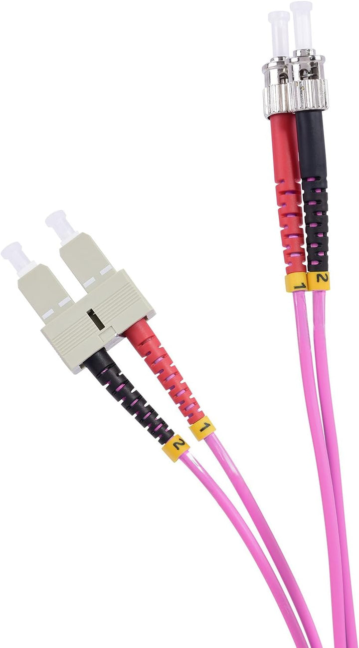 TPFNet 5er Pack 1,5m Glasfaserkabel OM4 Multimode ST/SC Duplex 50/125µm 10 GB 1,50m 5-Stück - 2x ST
