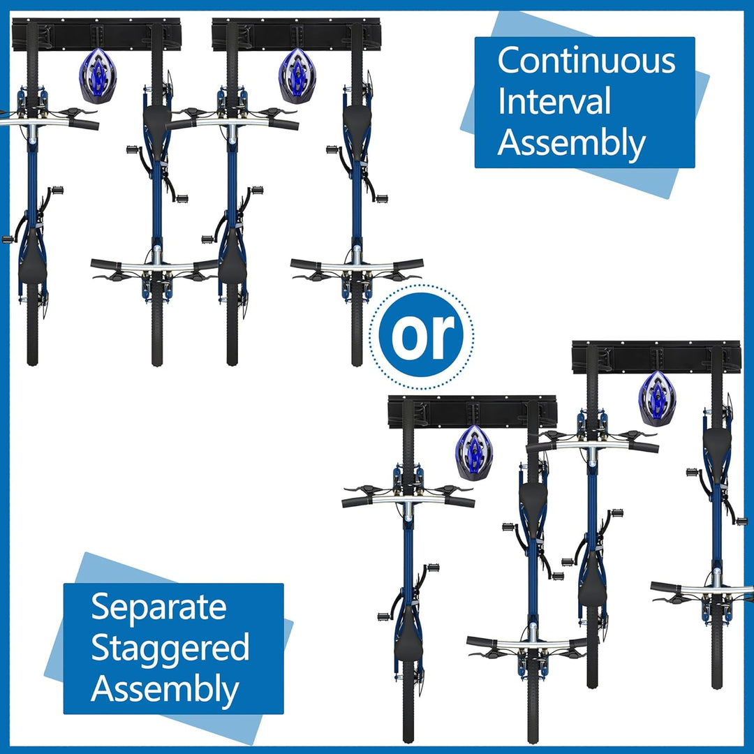 Sinoer Bike Wall Rack Bike Storage Wandhalterung für 4 Fahrräder + 3 Helme Werkzeugaufbewahrungshake