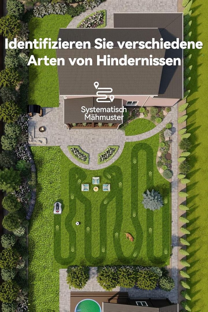 SUNTEK Mähroboter ohne begrenzungskabel AI Vision-Kamera, Rasenmäher Roboter, Max 3000 m², Genaue Hi