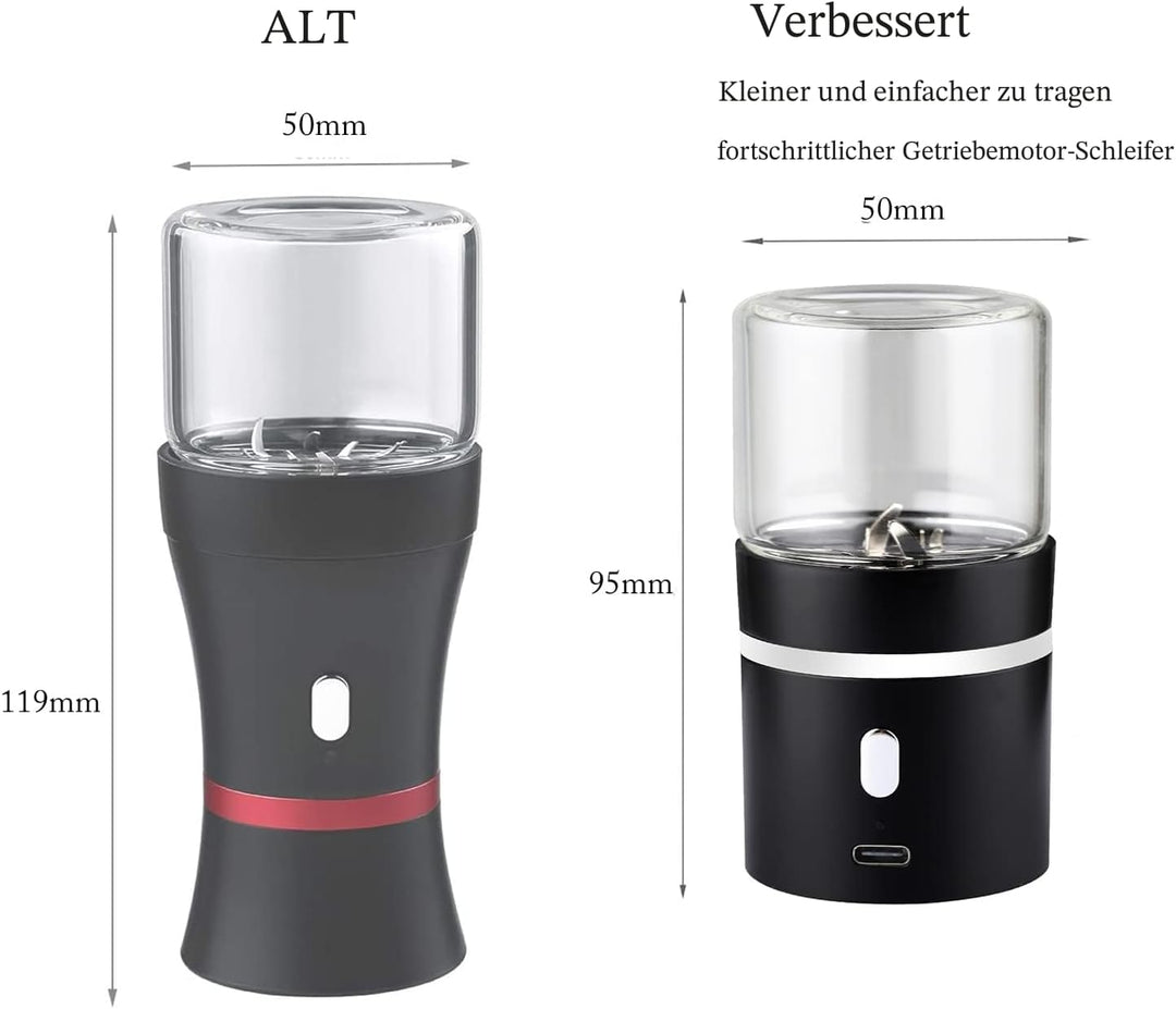 AiTURE Mini-Mühle, elektrisch, 400 mAh, mit 50-ml-Glas, einfach zu tragen (small), small