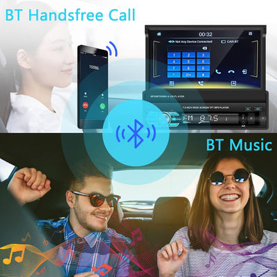 Podofo Autoradio mit Bluetooth Freisprecheinrichtung 7 Zoll Bildschirm 1din Carplay RüCkfahrkamera A