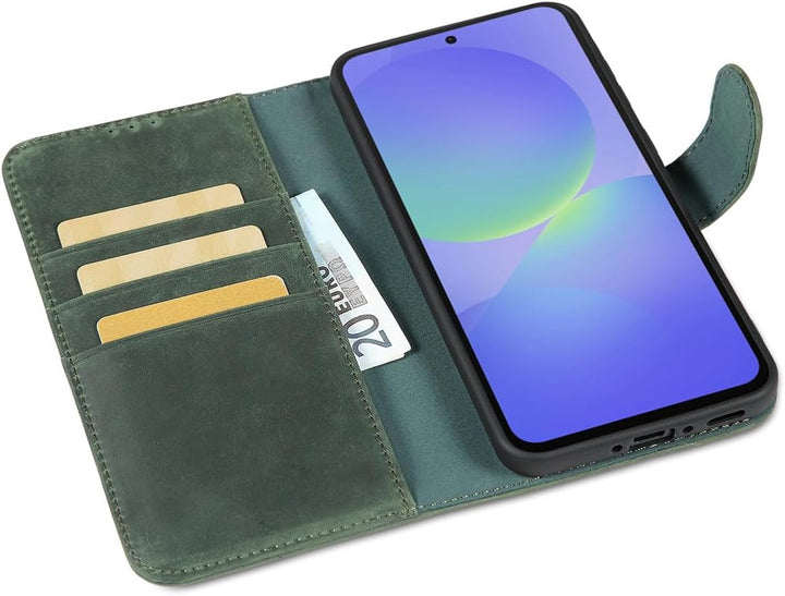 LENSUN Hülle für Samsung Galaxy A36 5G Echtleder, Handyhülle [Echtes Leder][RFID-Schutz Kartenfach][